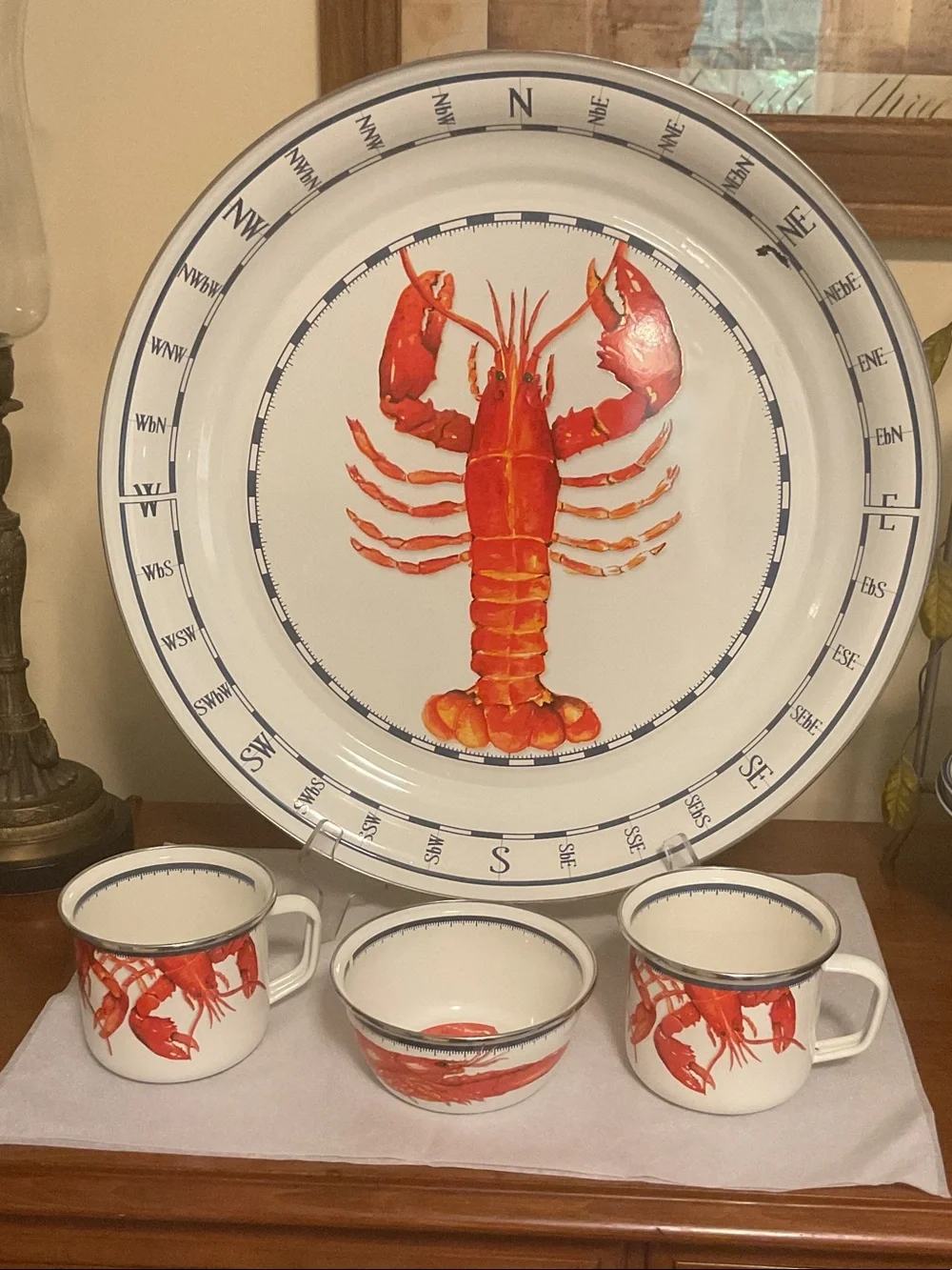 Golden rabbit ceramic lobster set